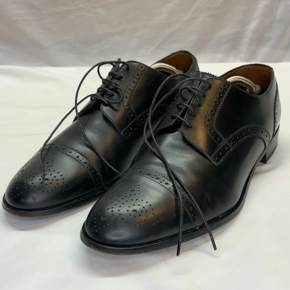 BALLY OF SWITZERLAND Brooking Oxfords Mens US 12 3E Extra Wide Dress Shoes Black